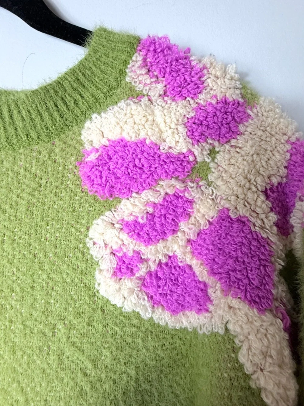 FRNCH Paris Ulyssia Floral Sweater in olive green Size Medium (M) - Picture 5 of 5